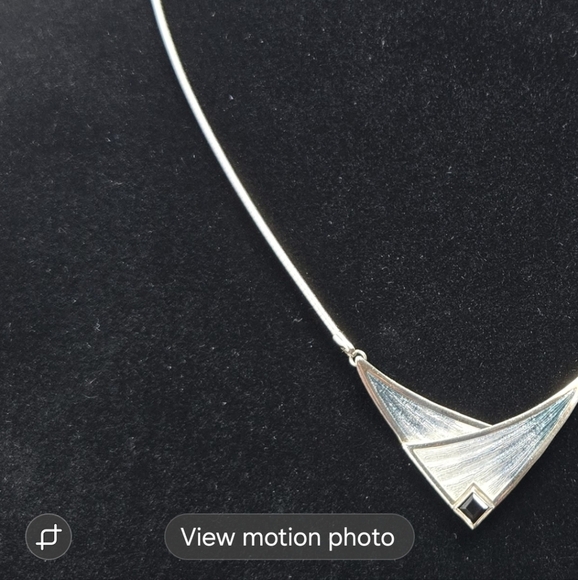 Nicky Butler Sterling Silver Necklace Trianglar Blue White Pendant Black Onyx - Picture 4 of 10